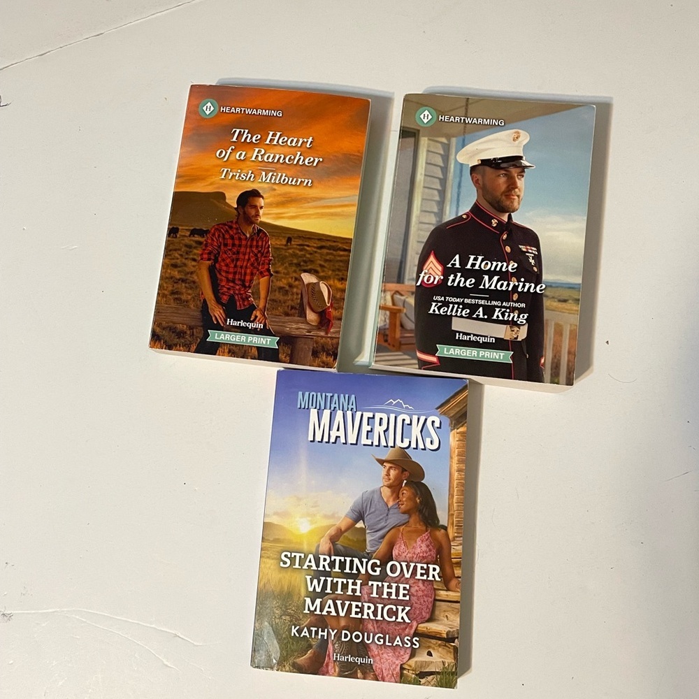Lot of 3 Heartwarming Romance Novel Books, Paperback
